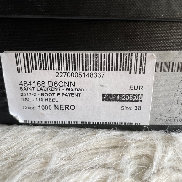 Saint Laurent Black Ankle Boots with Silver Heel - Picture 6 of 15